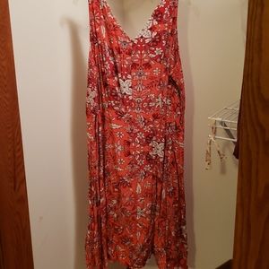Orange floral dress